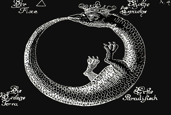 Ouroboros, Fils de l'Homme, Serpent d'Airain, Moïse, Nicolas Flamel, Alchimie, géométrie sacrée, symétrie axiale, sceau du soleil, 666, pair impair